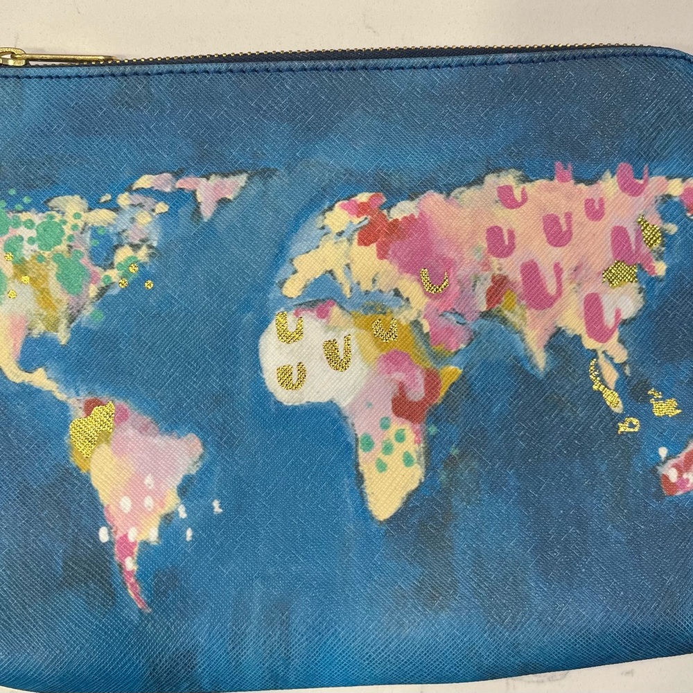 Anthropologie Nikki Cade Map Maker Commuter Clutch